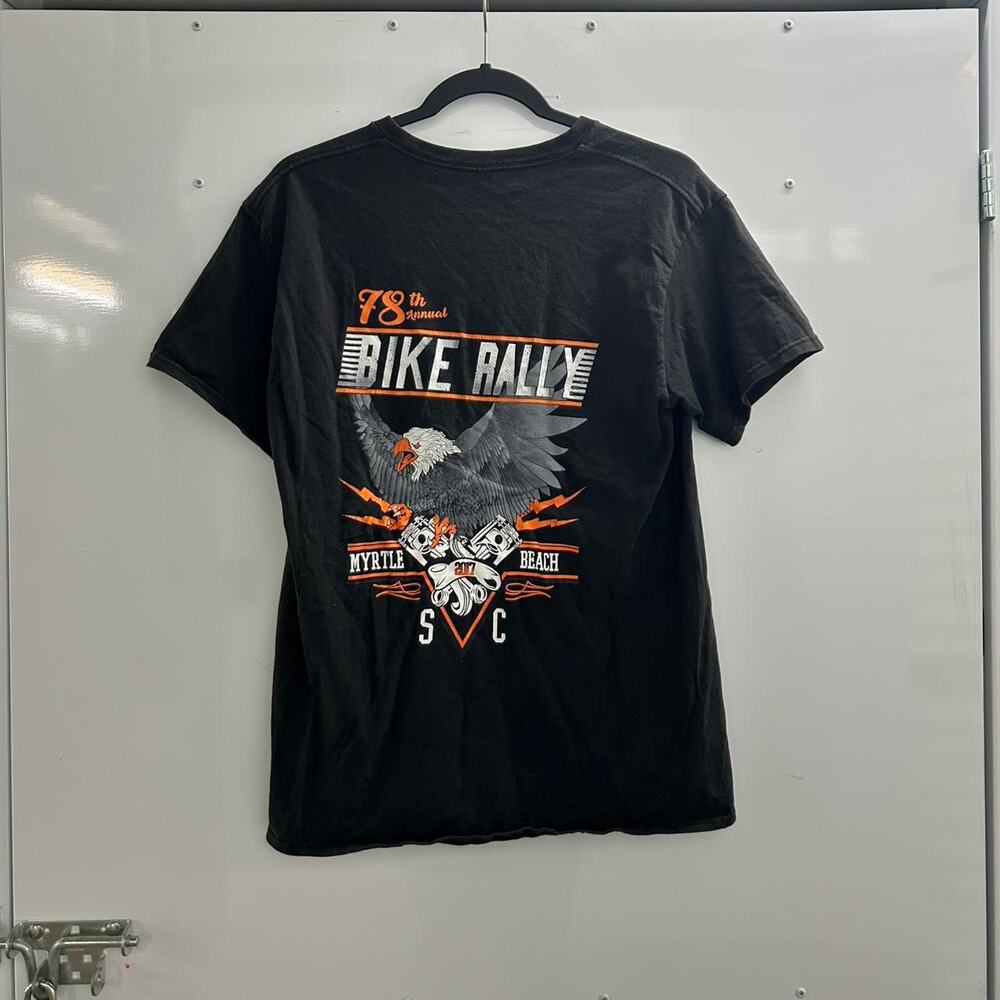 Y2K Black and orange bike week graphic tee
